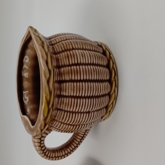 TILSO Juice Squeezer Vintage ceramic basket weave look tan with handle Japan - Picture 6 of 8